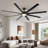 84 in, Indoor Industrial Black Ceiling Fan with LED Light