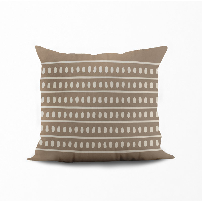Jeté carré en polyester intérieur / extérieur, Beige, L 19 po x H 19 po