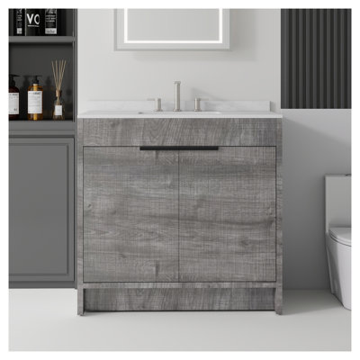 Bathroom Vanity with Wood Top