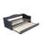 Twin Size Upholstered Daybed With Trundle And USB Charging Design, Sturdy Wood Slat Support, Wood Bed Frame,Plush Velvet Fabric