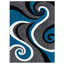 Tapis turquoise à motif abstrait Anghelina-24002569