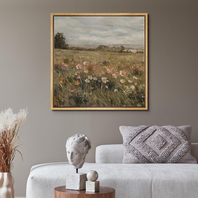 "Champêtre rétro avec des arbres lointains, campagne rustique française", Naturel, H 16 po x l 16 po