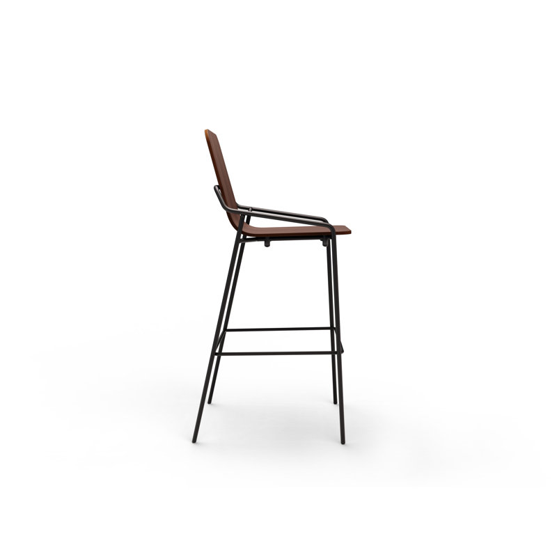 Dupont Counter Stool with Metal Frame, Bar Stool (30" Seat Height), Walnut