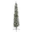 Home Heritage 9 Foot Lowell Flocked Pencil Pine Prelit Christmas Tree With Lights