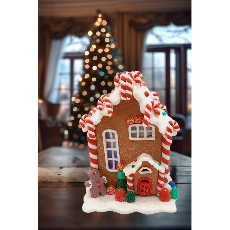 Maison de Noël en pain d'épices.  Décoration festive F07-N2-20-HA020B