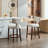 Upholstered Bar Stools Set of 2 with nails decoration-1060352951