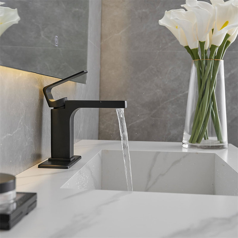 Single Hole Bathroom Faucet With Pop-Up Drain Single Handle Bathroom Sink Faucets Modern Brass Bathroom Basin Taps With Deck Plate