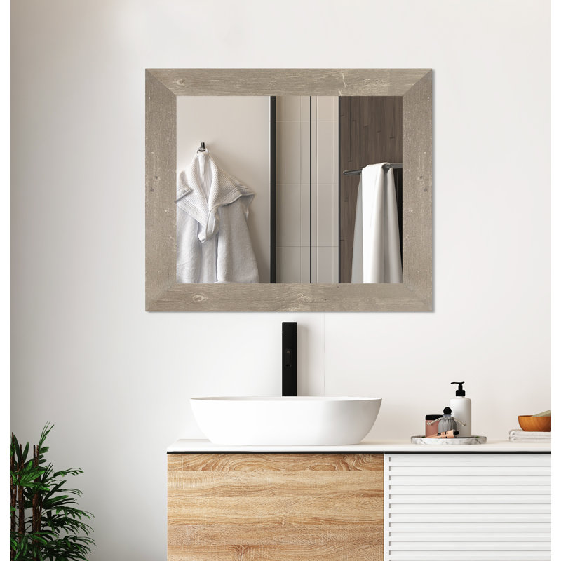 Miroir décoratif, 33 po x 34 po, Brun récolte