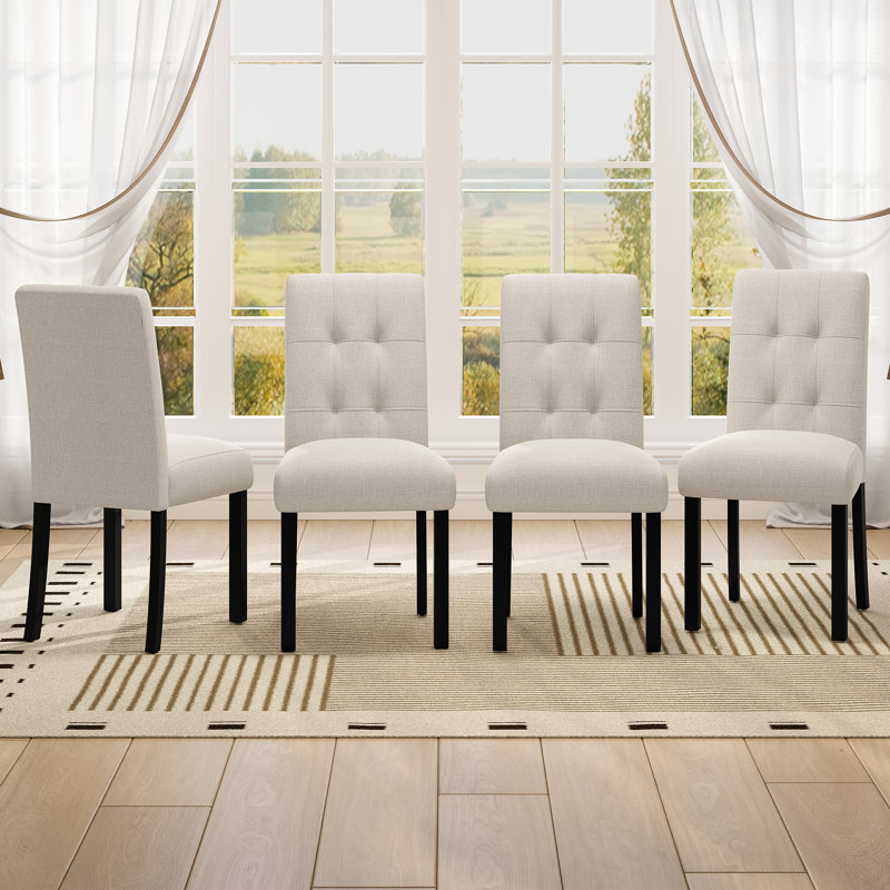 Chaise de salle à manger 4 pièces, Beige
