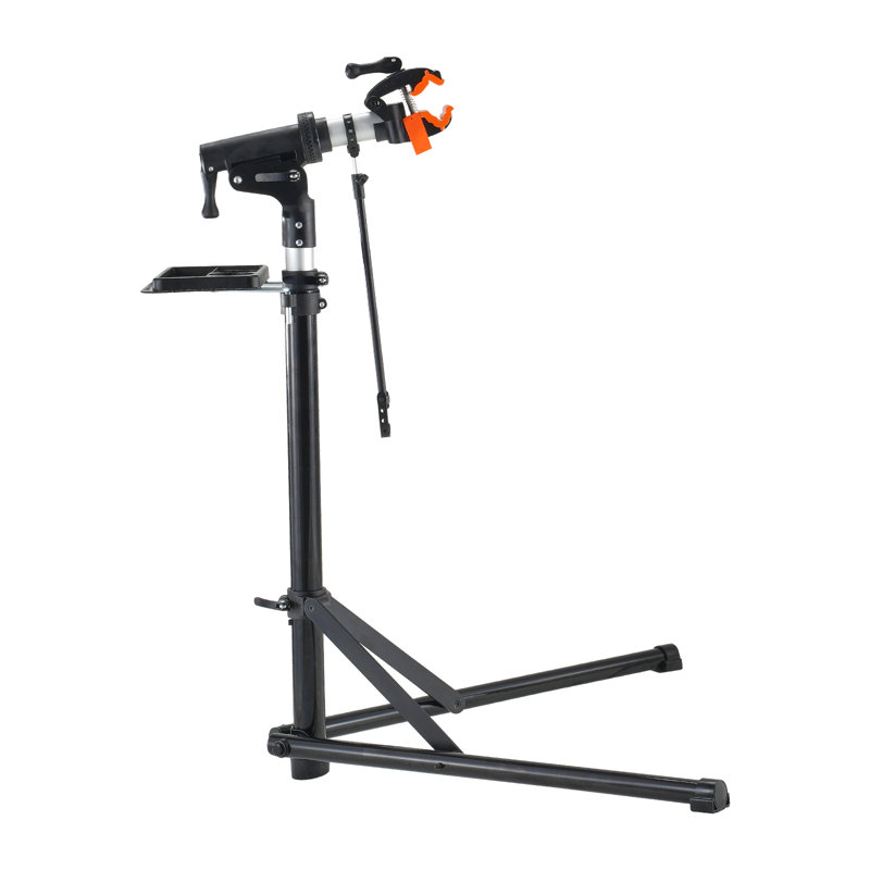 Heavy-Duty Adjustable Aluminum Bike Repair Stand with Magnetic Tool Tray