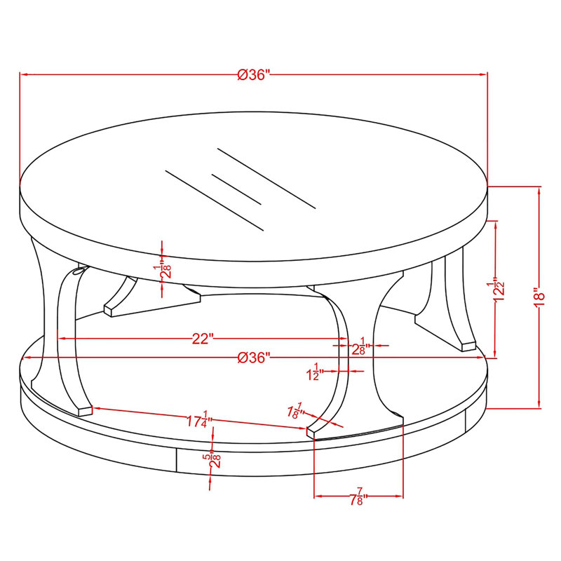 Table basse avec tablette de rangement Dalva