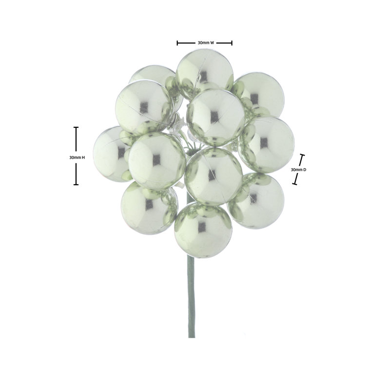 Boule de 30 tiges en plastique incassable 30 mm Shiney , Vert clair