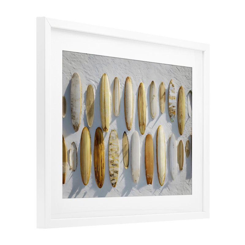 Collection Vintage Surfboard, reproduction encadrée sous verre, design par Franklyn Gregory, 13 x 16