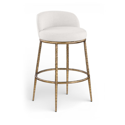 Tabouret de bar en tissu performance beige Ferro Sanches