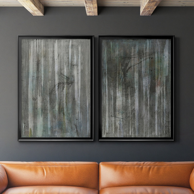 Birch Forest Abstracts I, toile encadrée de qualité supérieure - prête à être accrochée, H 30,5 po x l 45 po x P 2,5 po, Noir