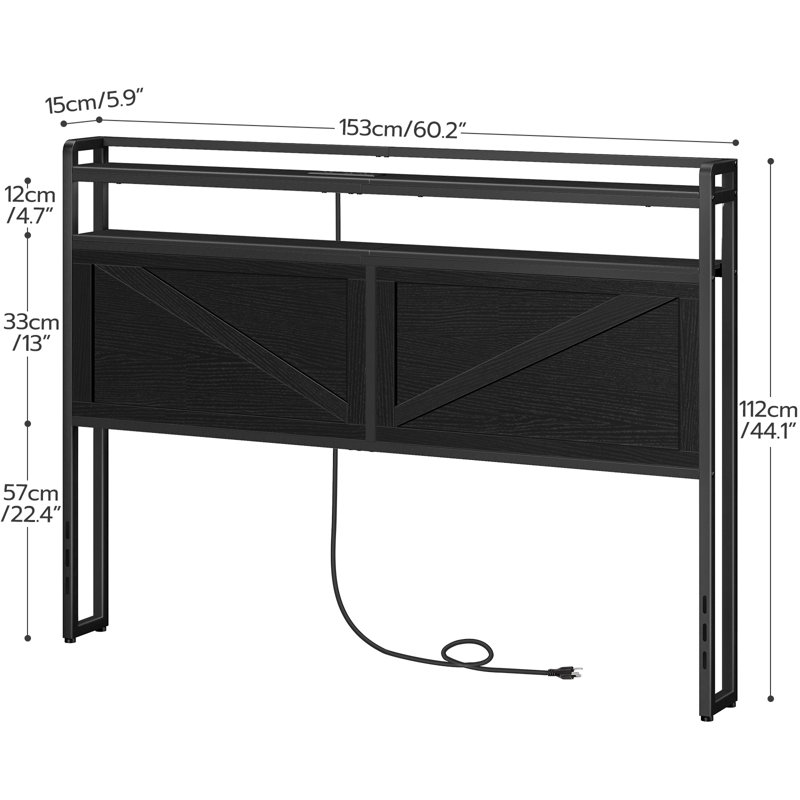Azena Bookcase Headboard, Queen