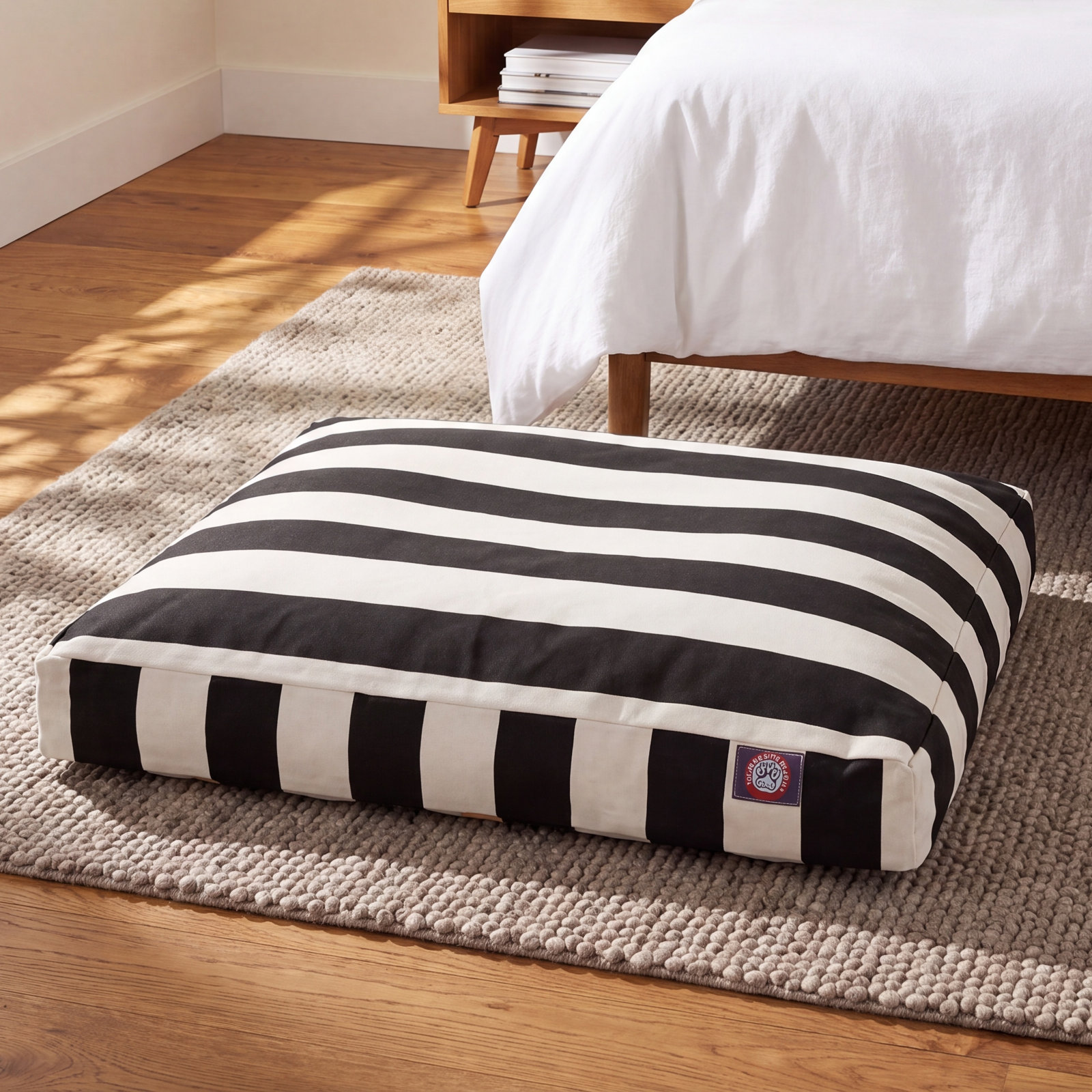 Majestic Washable Pet Bed, Large (36" W x 44" D x 5" H), Black