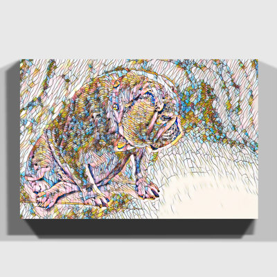 White British Bulldog 2 - Wrapped Canvas
