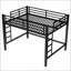 Grand lit mezzanine en métal avec échelle facile à monter, garde-corps et construction robuste pour une sécurité maximale et une efficacité d'espace, noir