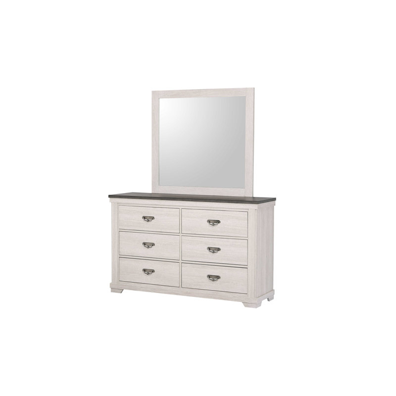 Meuble en bois massif en bois massif de style rustique avec commode à 6 tiroirs 1Pc