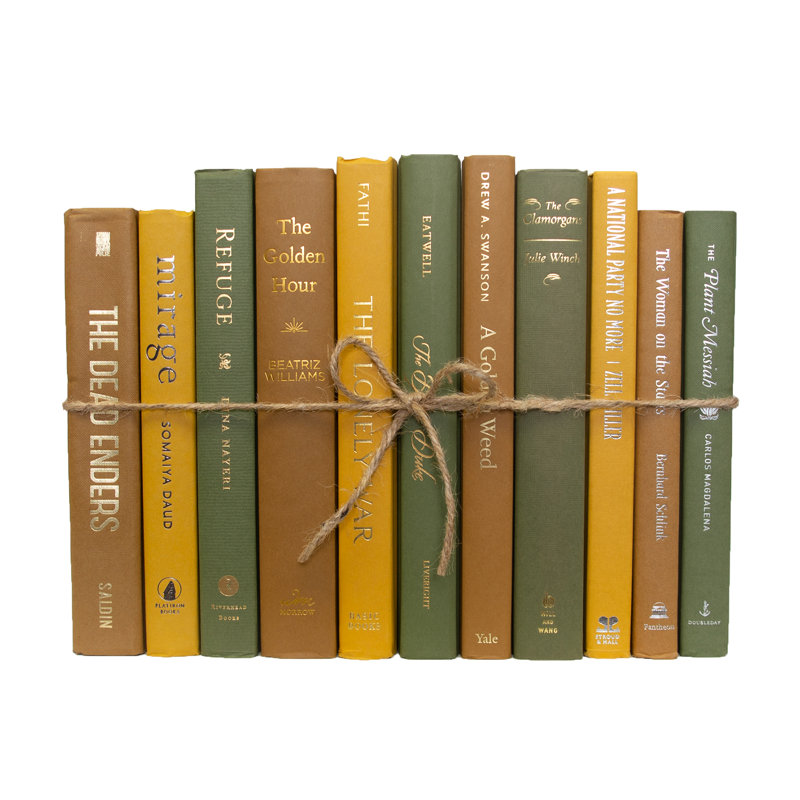 Livres décoratifs - Ensemble de livres de maïs - 1 pied de livres jaunes