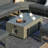 Rectangle Magnesium Oxide Propane Smokeless Fire Pit Table with Hidden Fuel Tank-578289020