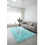 Tapis turquoise touffeté à la main-1005867003