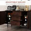 Armoire, 2 armoires, 3 tiroirs, tablette réglable, brun rustique, pour la salle à manger, le vestibule, la console de rangement, les armoires et le salon, la cuisine