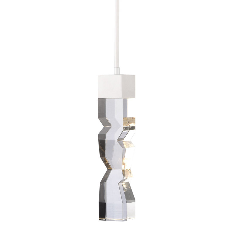 Mamadim 1 - Light LED Single Pendant, 63.88" H x 3" W x 3" D, Matte White