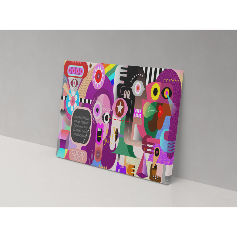 Crazy Doodle - Wrapped Canvas Painting, 52cm H x 82cm W x 4cm D