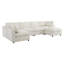Ensemble de canapé convertible 129 po en U en chenille avec repose-pieds, combinaison libre et canapé-lit-130920937