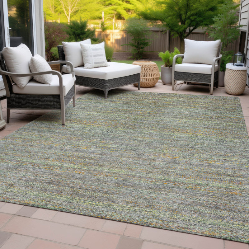Machine Washable Indoor/Outdoor Oden ACN2148 Striped Rug, Rectangle 2'6" x 3'10"