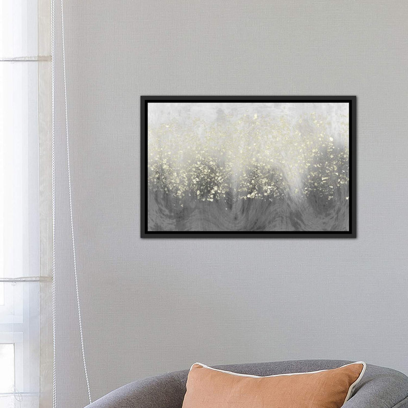 Glitter Swirl I par Jennifer Goldberger - reproduction d'art, H 18 po x l 26 po x P 1,5 po, Toile avec cadre noir patiné
