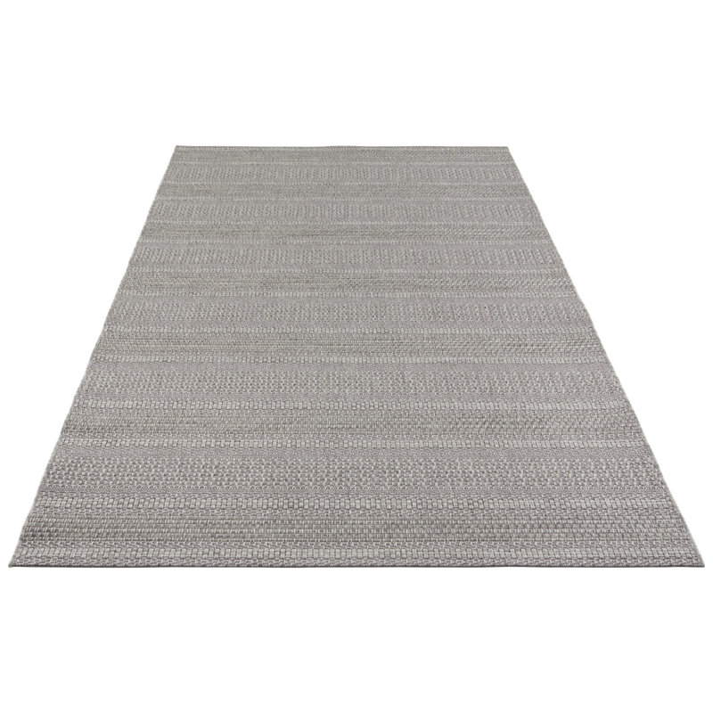 Arras Flatweave Grey Indoor/Outdoor Rug, Rectangle 80 x 150cm