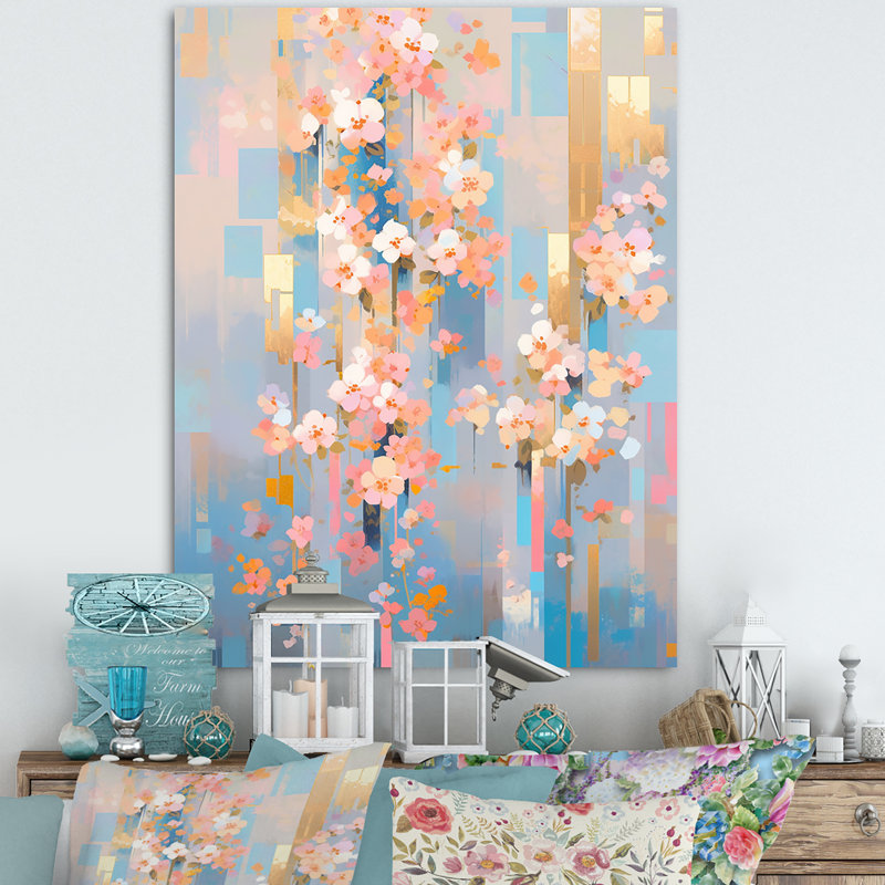 Art moderne sur toile, "Modern Modern Cherry Blossom", H 40 po x l 30 po x P 1,5 po, Toile tendue