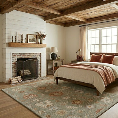 Lewis Classic Floral Hand-Hooked Area Rug