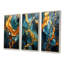 Or et vert topaze agate granit I - ensemble de 3 reproductions d'art sur toile abstraites-1329081021-1329081022