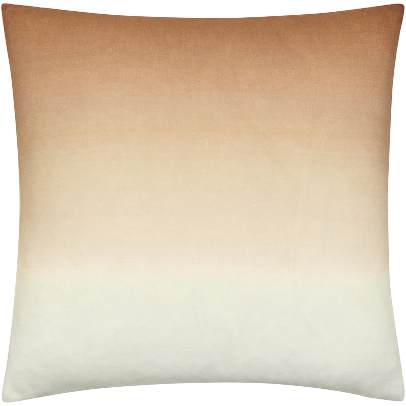 Housse et insert de coussin carré en mélange de lin Deadra, Polyester/ bourre en polyester, 22 po x 22 po, Brun moyen