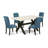 Kitchen Table Set for Includes a Rectangle Dining Room Table with X-Legs and Linen Fabric Upholstered Chairs-326295882-326295883
