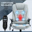 Fauteuil de bureau à 6 points de massage vibrant avec chaleur, fauteuil de bureau à dossier haut en lin avec dossier inclinable, accoudoirs rembourrés et télécommande-1240775902