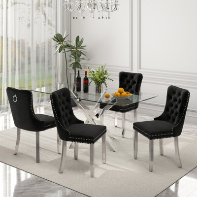 Rectangle Glass Dining Table Set