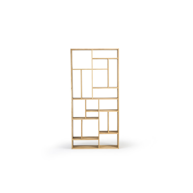 M Solid Wood Geometric Bookcase