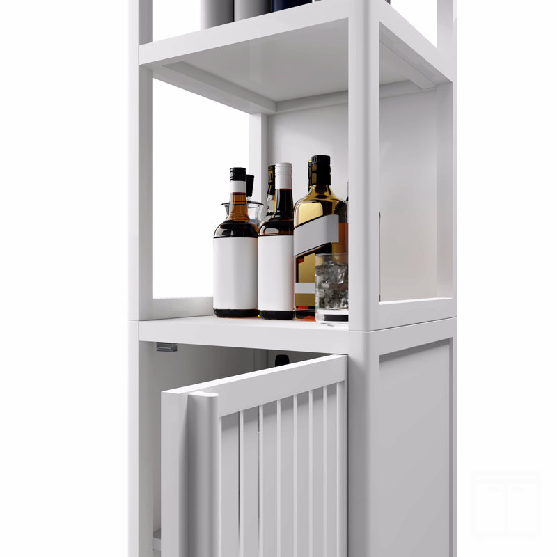 Armoire de rangement en bambou blanche de 52 pieds de haut
