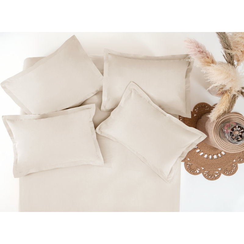 100% Cotton - Set of 2, Queen, Beige