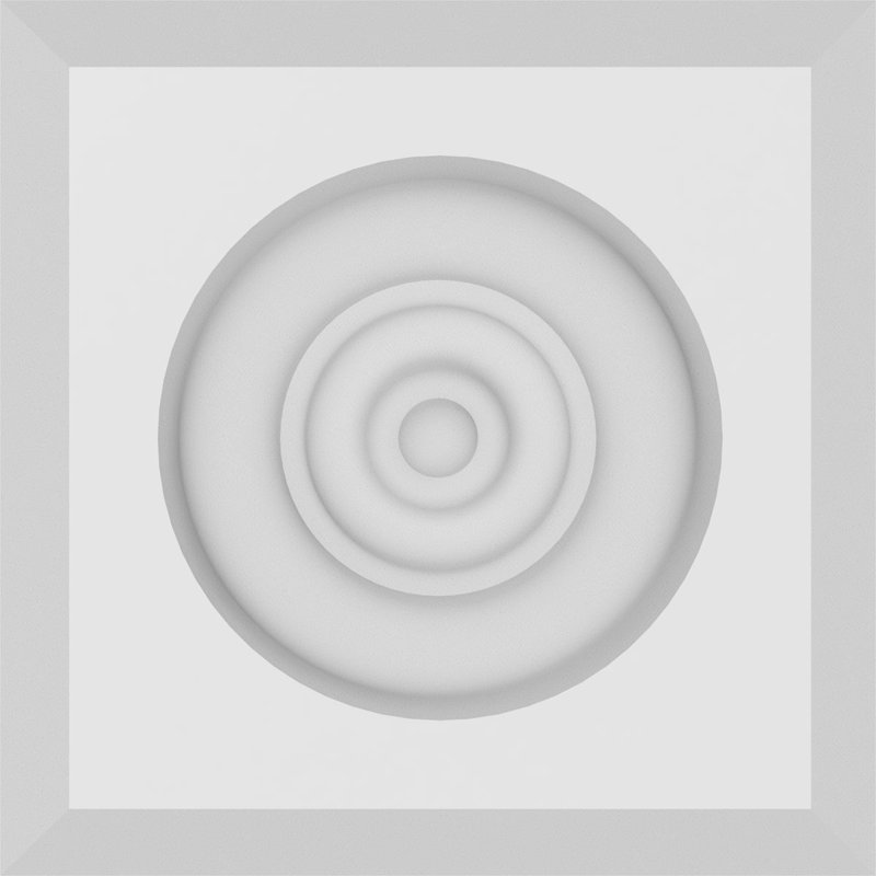 Standard Sedgwick Bullseye Rosette with Beveled Edge, 3" H x 3" W x 0.75" D