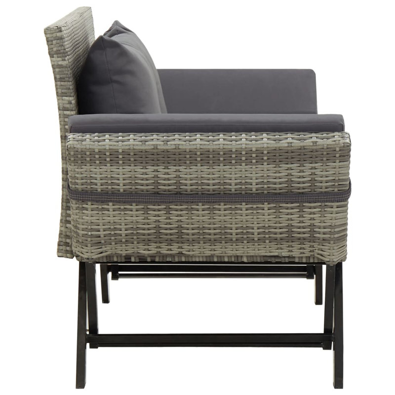 Banc de jardin en acier Eltje, Gris