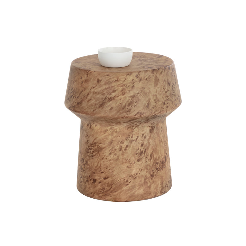 BRIE END TABLE - BURL LOOK