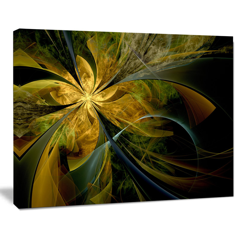 Fleur symétrique, impression sur toile tendue, H 8 po x l 12 po x P 1 po