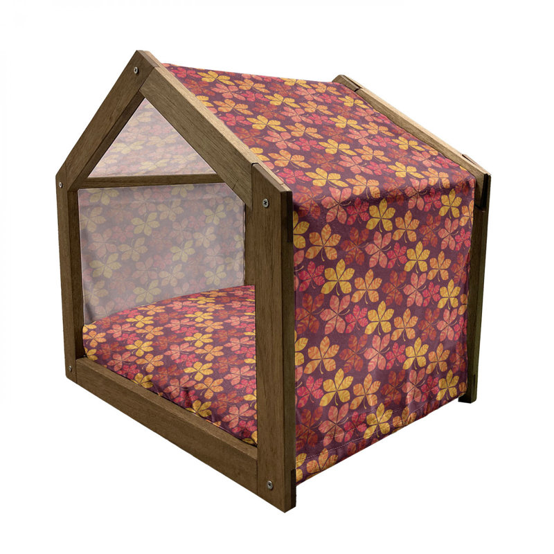 Niche pour chien en bois rouge, H 32,28 po x l 39,37 po x P 28,35 po