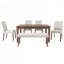 Ensemble de salle à manger moderne 6 pièces avec table rectangulaire, chaises rembourrées et banc polyvalent pour une utilisation polyvalente à la maison